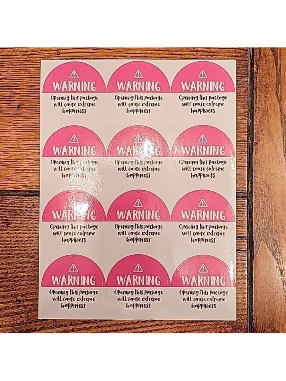 24 cute 1.5 inch round warning stickers